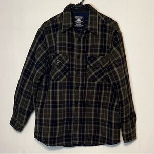Grit Iron Workwear Fleece Lined Flannel Shirt Mens Sz XL Button Up Jacket Plaid.